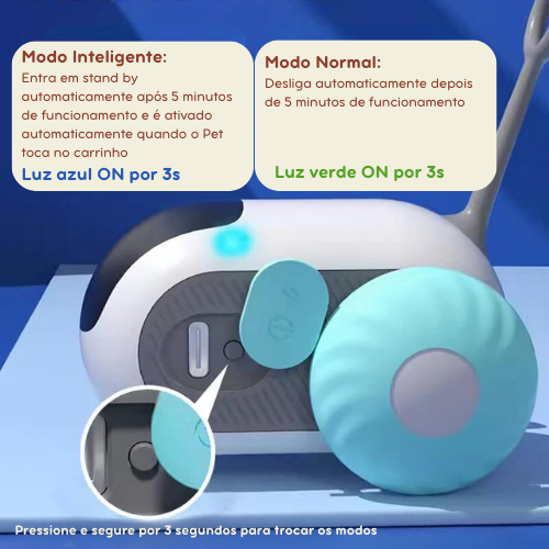 Carrinho Automático Interativo para Pets - Brinquedo que Estimula a Curiosidade e Alivia o Tédio com Movimento Inteligente - NiliPets