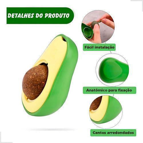 Bolinha Interativa Inteligente Elétrica + Brinquedo Abacate Catnip Lambe Lambe - FurFriends