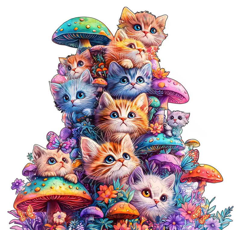 Quebra-Cabeça de Madeira 3D Gato - PetAmour