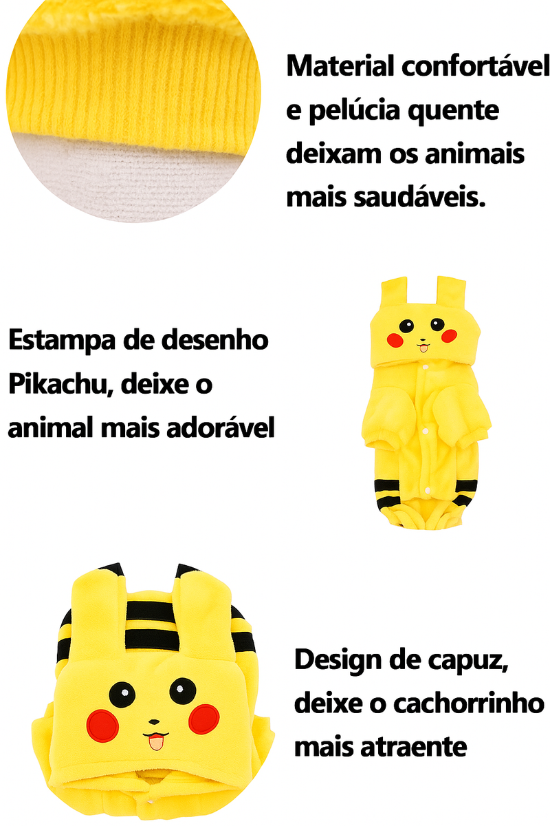 Roupa Pikachu - PetStyle