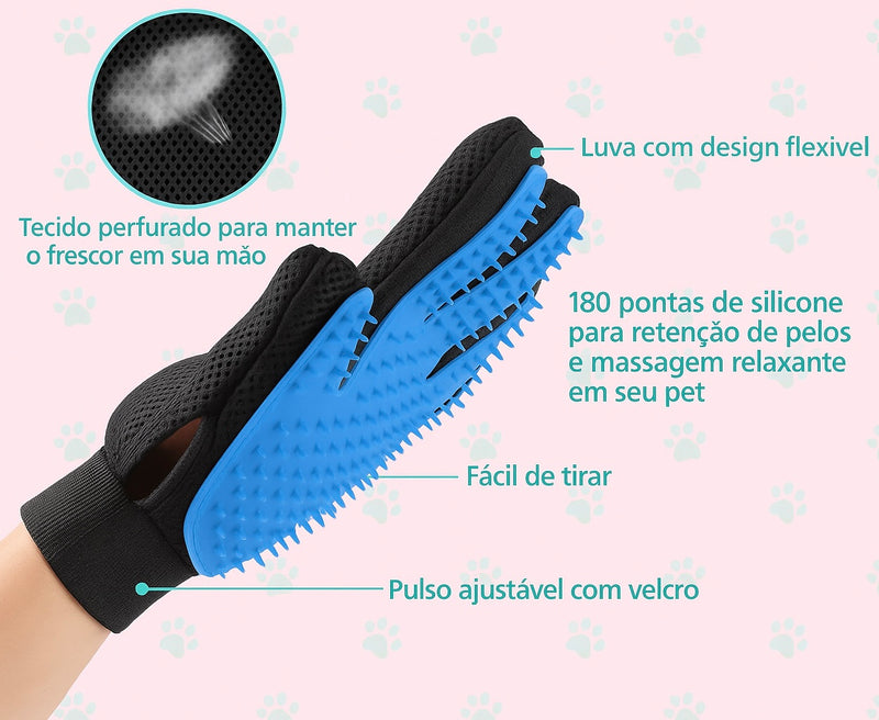 Luva de Silicone Removedora de Pelos - PetFriends