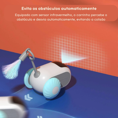 Carrinho Automático Interativo para Pets - Brinquedo que Estimula a Curiosidade e Alivia o Tédio com Movimento Inteligente - NiliPets