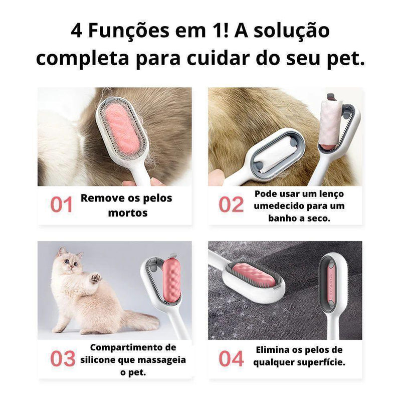 Escova Multifuncional 4 em 1 para Pets - Fur Friends - NiliPets